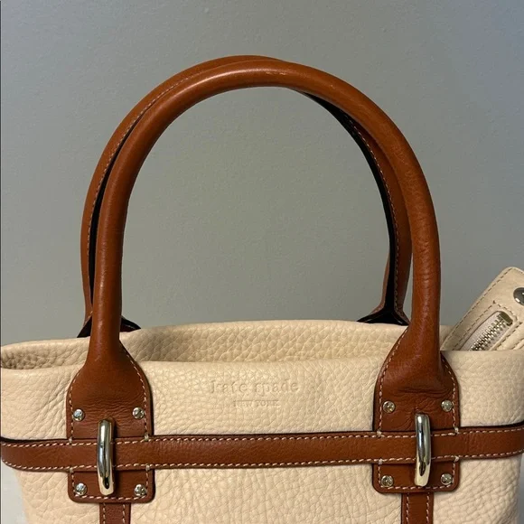 Kate Spade New York Cream Pebbled Leather Small Satchel Bag - Picture 2 of 7